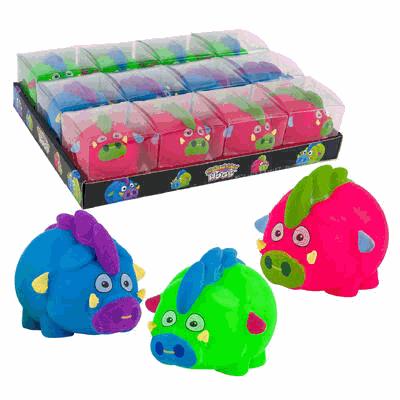 TOY,2"H SQUISHY HOG AST