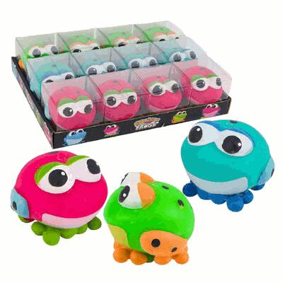 TOY,2"H SQUISHY FROG AST