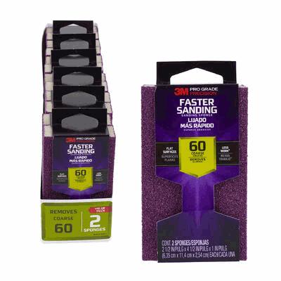 SANDING SPONGE,PROGRADE,2PK,3M