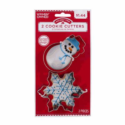 COOKIE CUTTER,2PC,SNOWMAN