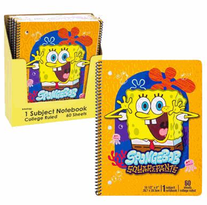 SpongeBob Themed Notebook – 60 Sheets Spiral Notebook
