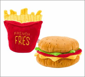 8" Pet Plush Toy – Hamburger/Fries