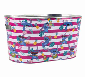 Tub 16.25"L – Stitch Stripe Pink Design