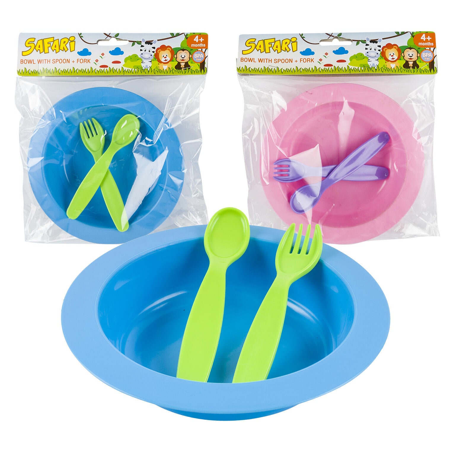 Baby Bowl Set W/ Spoon and Fork- 2 Assortments