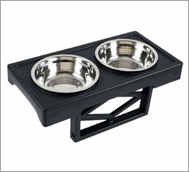 19" Black Pet Feeder – 2 Sections