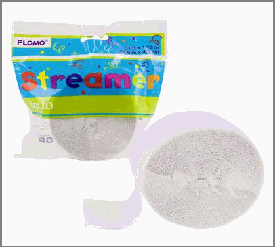 STREAMER,81"x1.75"CREPE WHITE