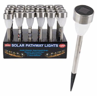 Stainless Steel Silver Solar LED Garden Light – 13.7 Inch