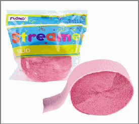 STREAMER,81"x1.75"CREPE PINK P