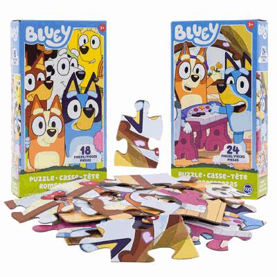 PUZZLE,18 & 24pc BLUEY 2AST