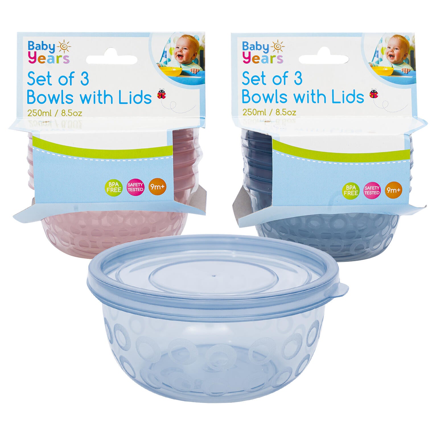 Baby Years Set of 3 Bowls with Lids Assorted