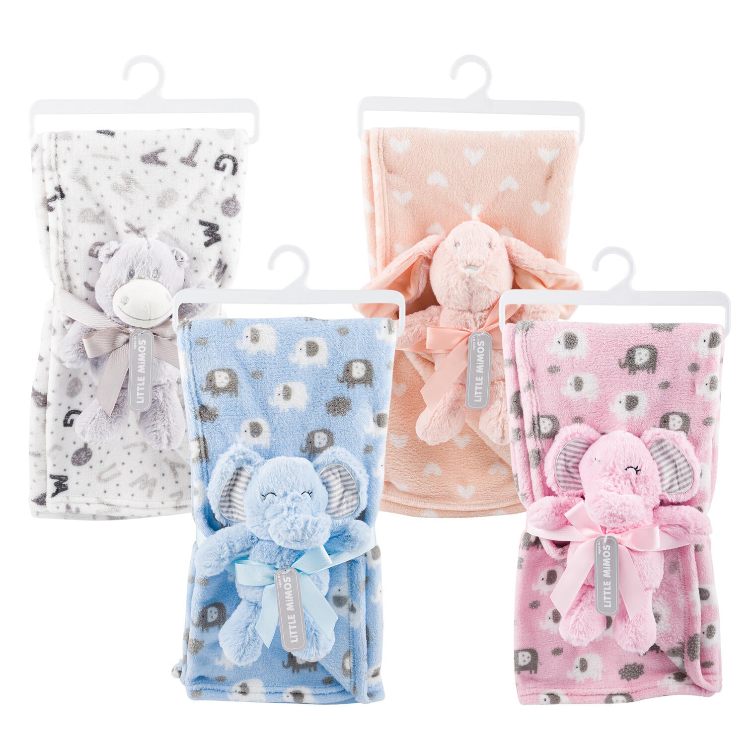 Little Mimos Baby Blanket Set with Plush - Assorted