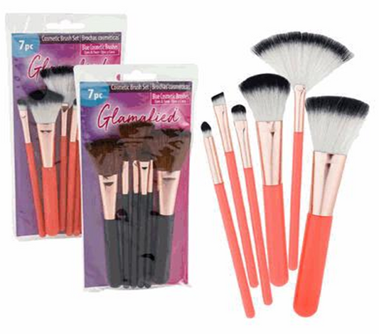 Cosmetic Brush Set – 6pc, 2 Assorted Colors LaColors