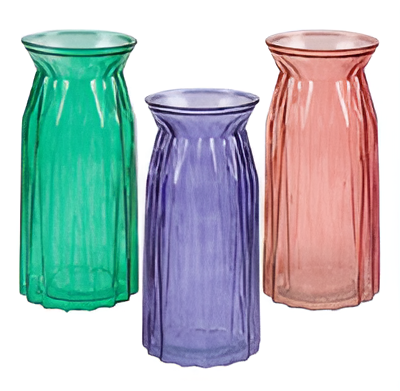 Glass Vase 9.5-Inch 3 Assorted Colors