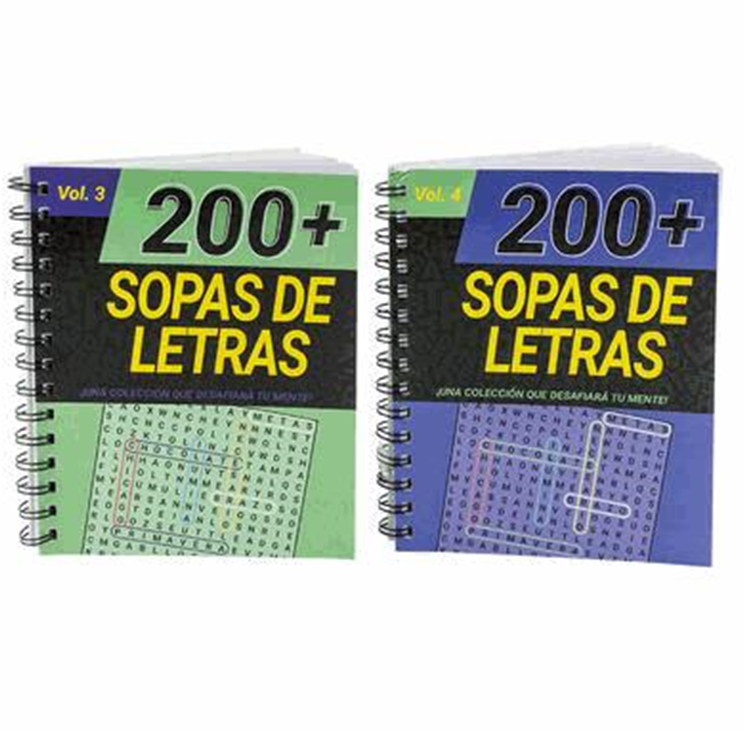 Spanish Find a Word Puzzle Book – 256 Pages Spiral Edition