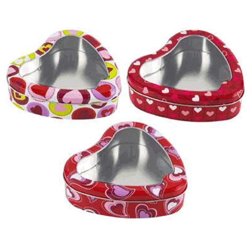 Tin Box, Large Valentine Heart w/ Lid