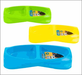 10" Plastic Pet Bowl – 2 Sections
