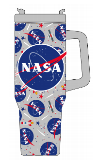 Tumbler with NASA logo and branding