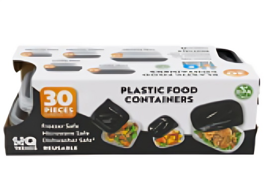 FOOD CONTAINER W/LID,30ct AST