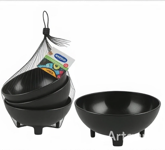 SALSA BOWL SET,3pc 5" BLACK