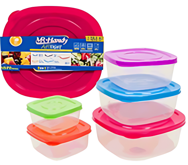 FOOD CONTAINER,SET,5pcSQRw LID