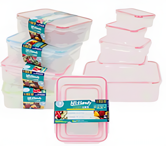 FOOD CONTAINERSET,5pcRECTwLID