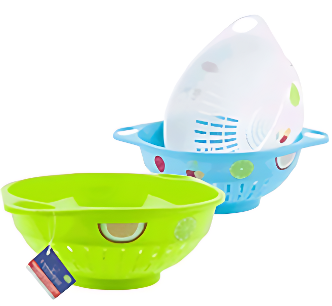 COLANDER,12"w/HANDLES 3ASST