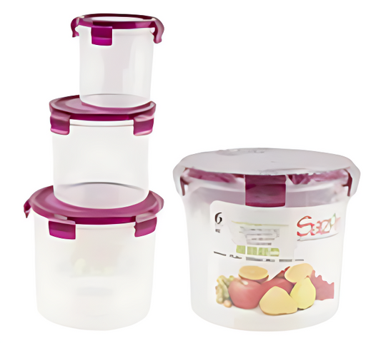 FOOD STORAGE,6PC , CYLINDER