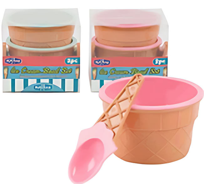 ICE CREAM BOWL SET,2pc 5.7oz W