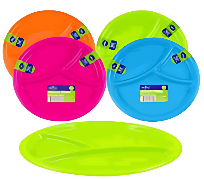 DINNER PLATE,2pk 9.5" 3SECT AS