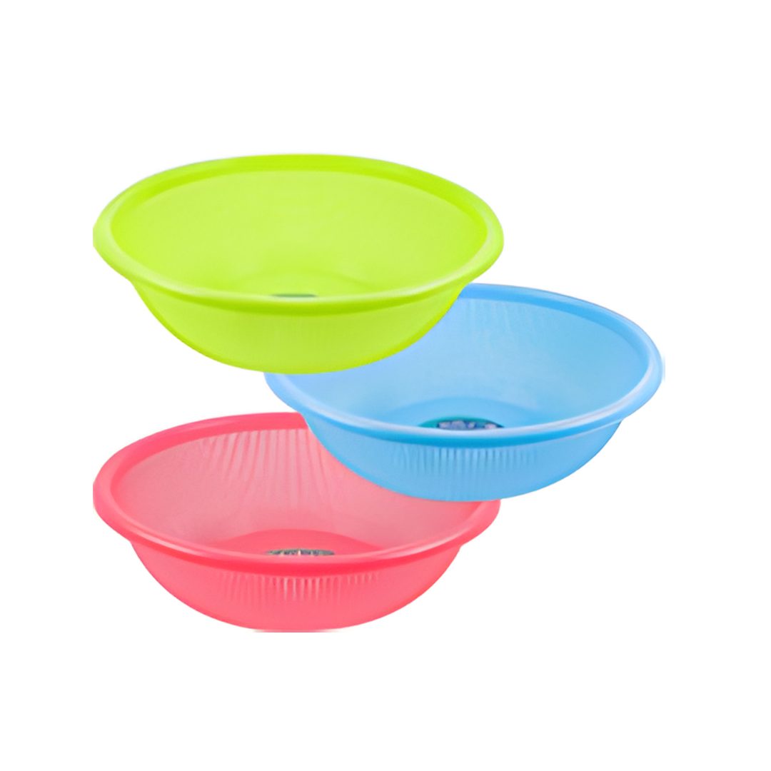 COLANDER,18.8"PLSTC 3AST CLRS
