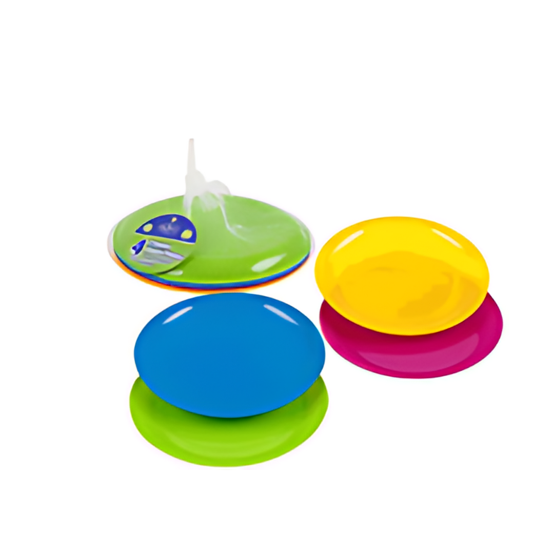 PLASTIC PLATE SET,6.5" 4pc 4AS