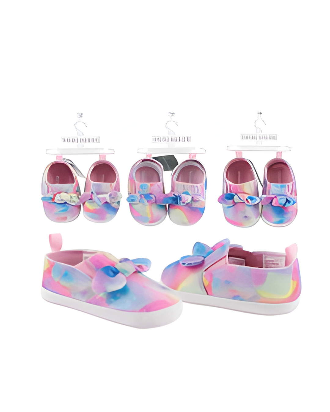 SHOES,2/4sz w/RIBBON RAINBOW