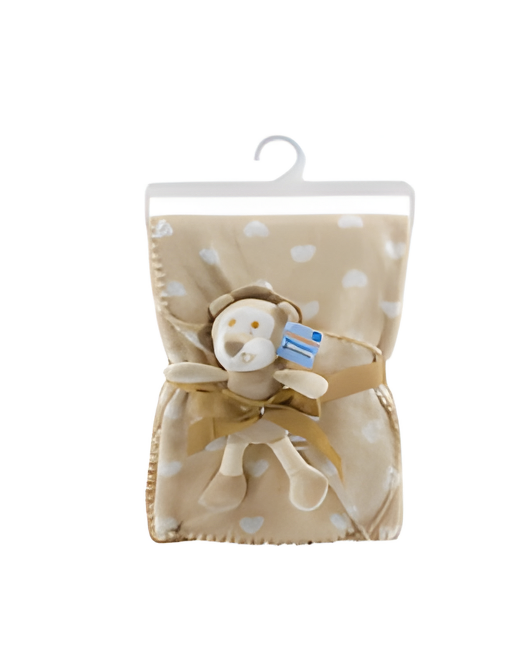 BLANKET,BRWN/BEIGE wLION PLUSH