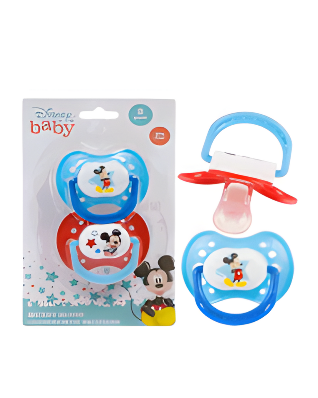 PACIFIER,2pk MICKEYMOUSE RED/B