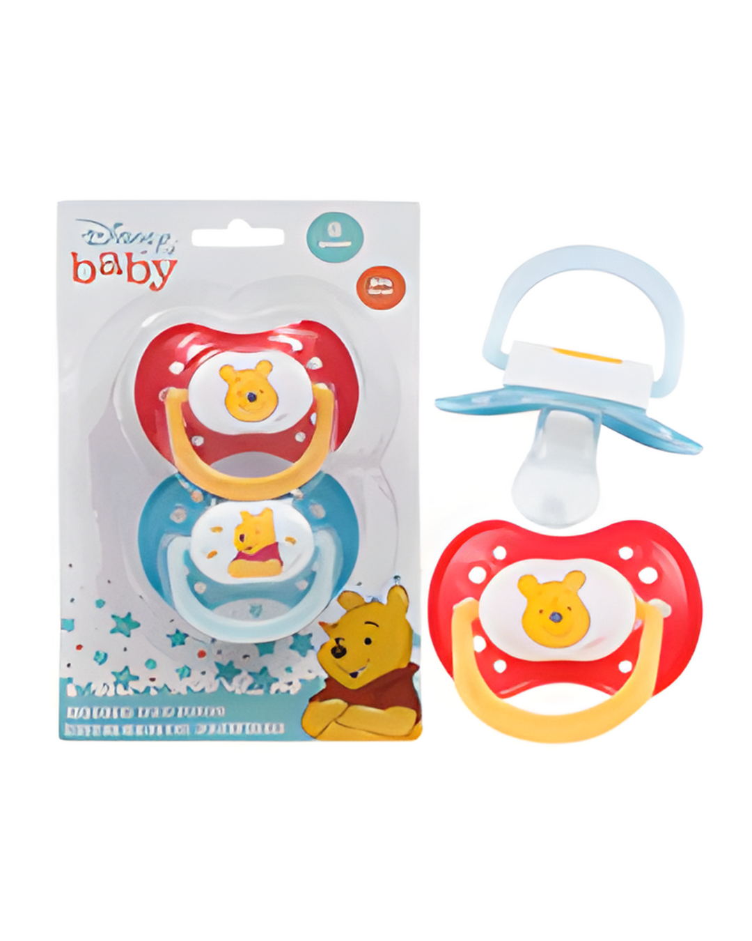 PACIFIER,2pk WINNIETHEPOOH RED