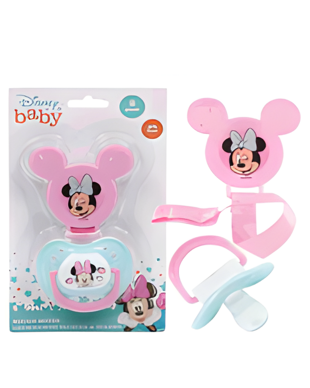 PACIFIER,W/CLIP MINNIEMOUSE GR
