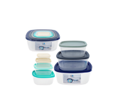 FOOD CONTAINER W/LID, 7pcs AST