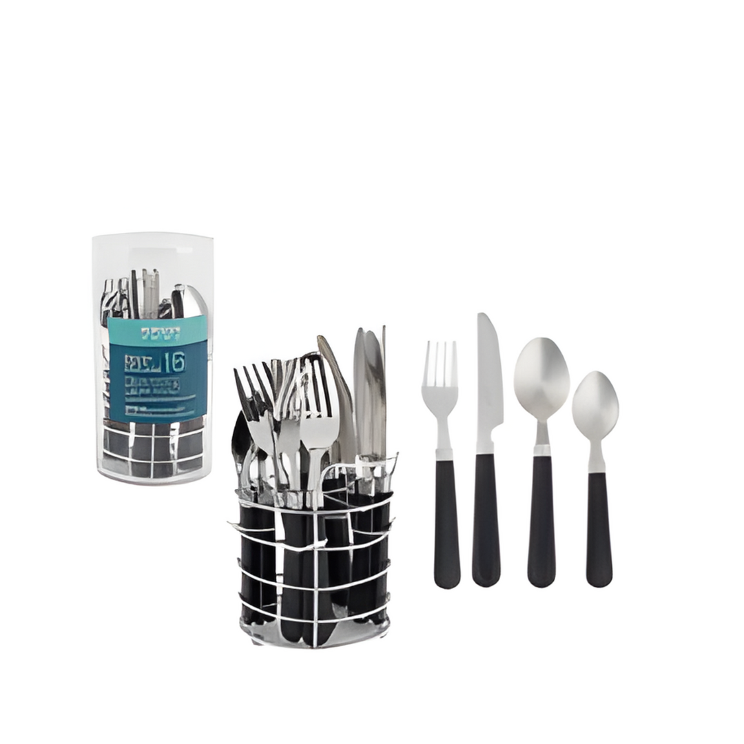 FLATWARE 16pc SENSATION BLACK