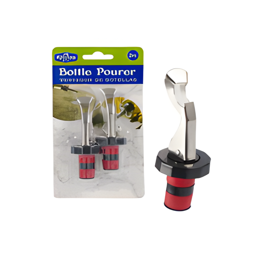 BOTTLE POURER,2pc 3.5"H S.S TI