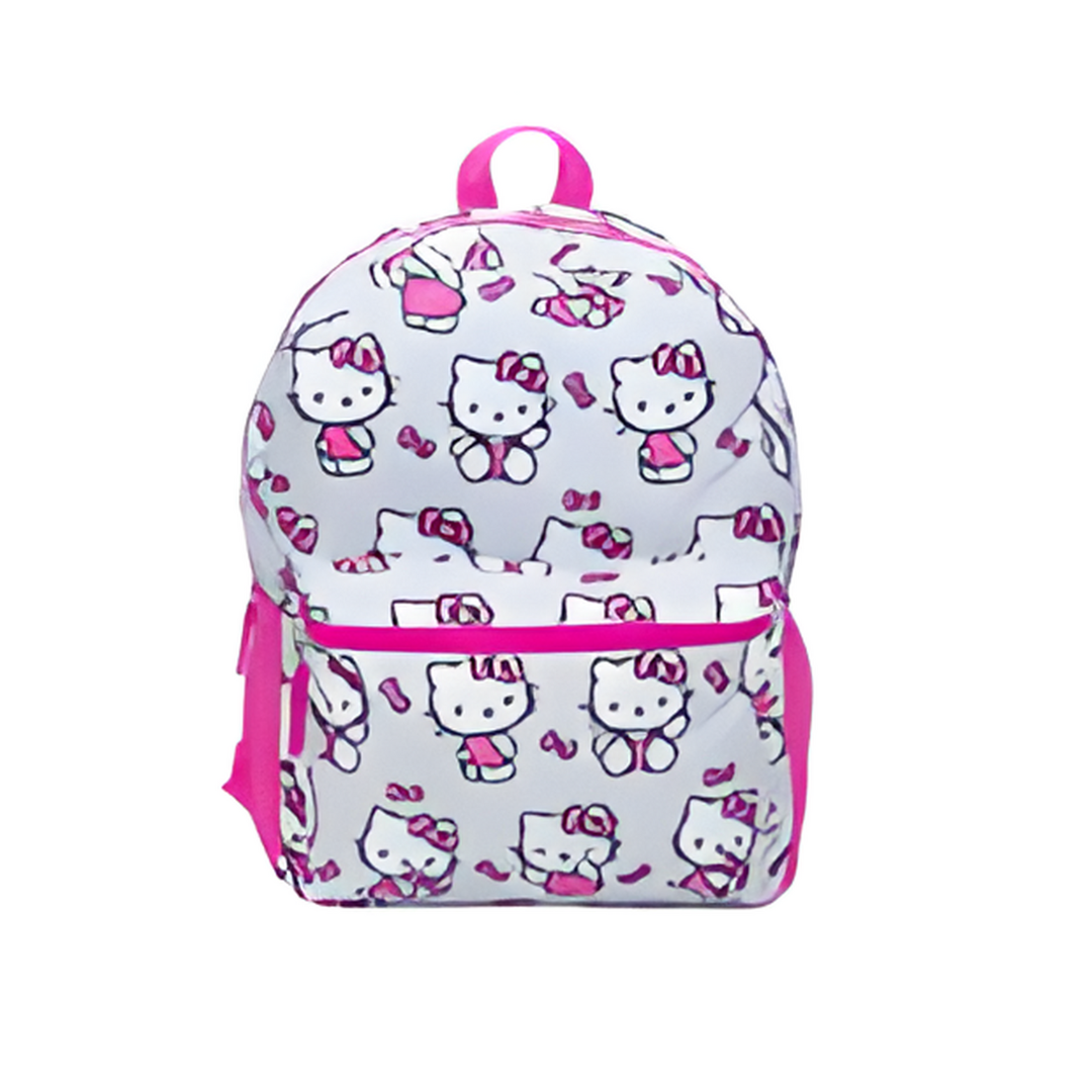 Backpack with Hello Kitty pattern on a white background