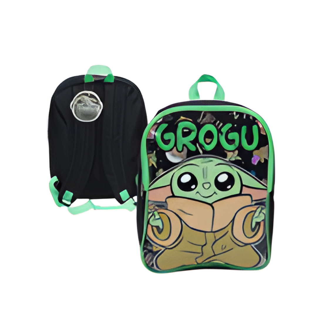 Backpack with Grogu design on a white background