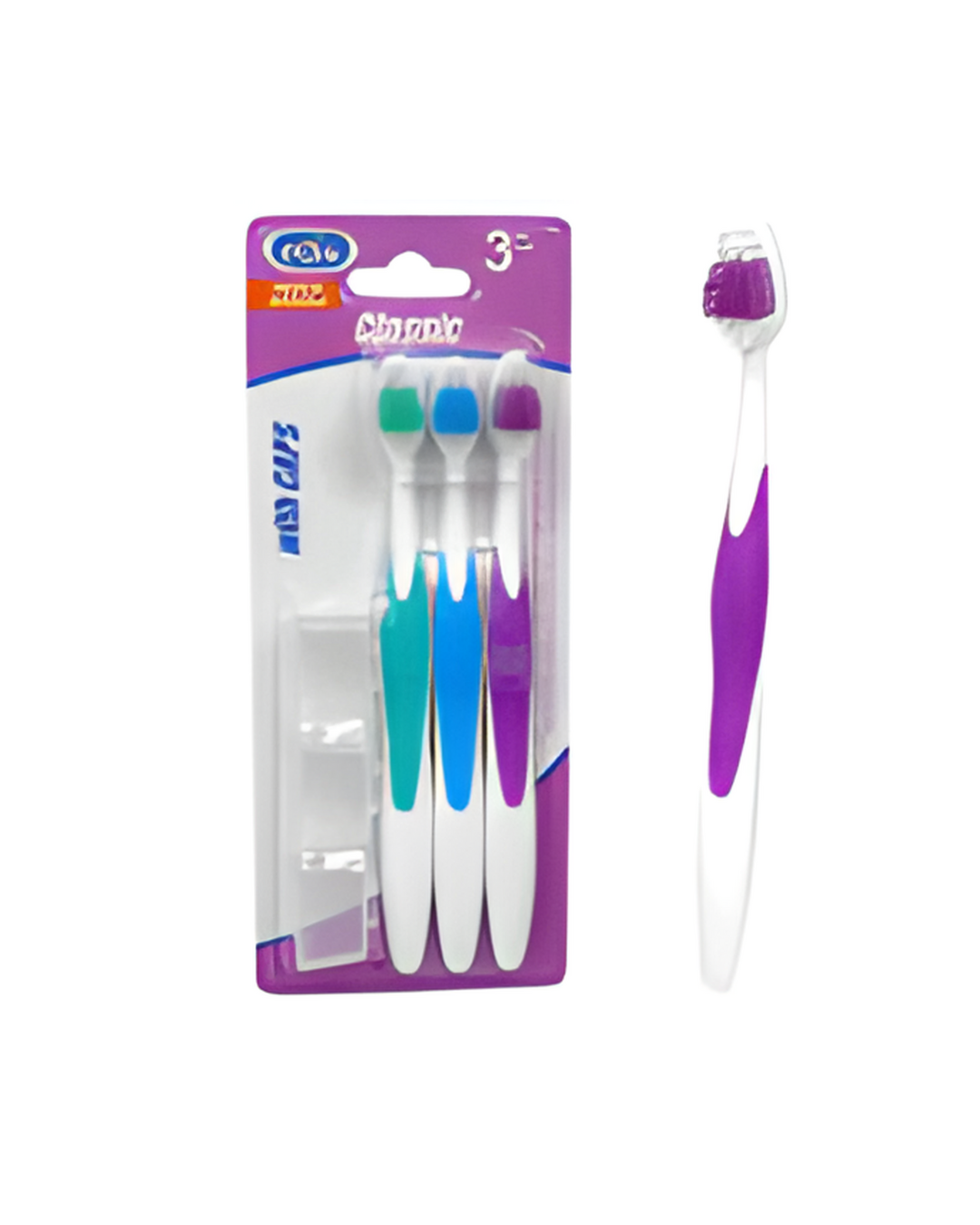 TOOTHBRUSHES,3pcW/3CVRS AST/PK