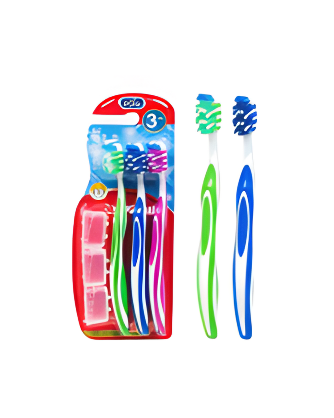 TOOTHBRUSH,3pk W/3 HEAD CAPS