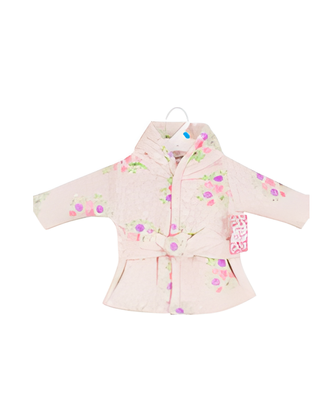 HOODED ROBE,0-9M FLOWERS