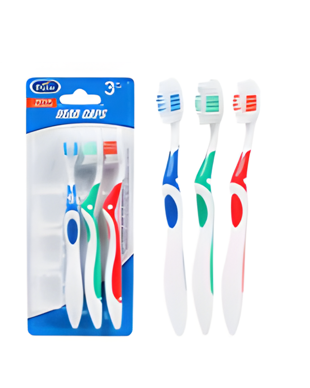 TOOTHBRUSH,3pk W/3HEAD CAPS