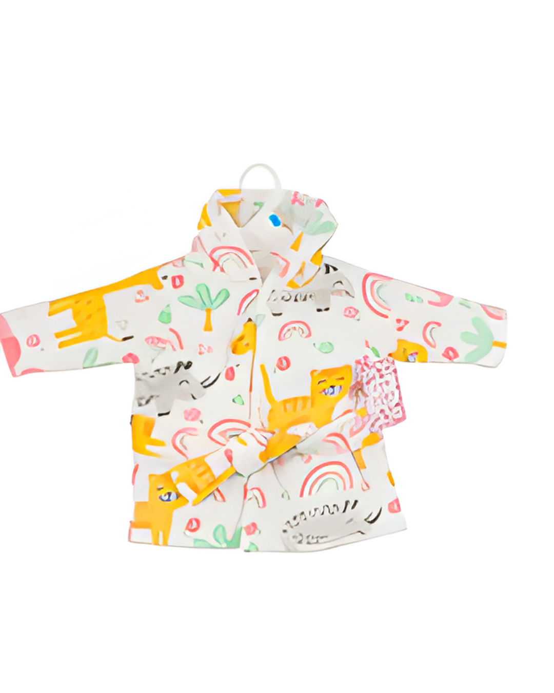 HOODED ROBE,0-9M JUNGLE ANIMAL