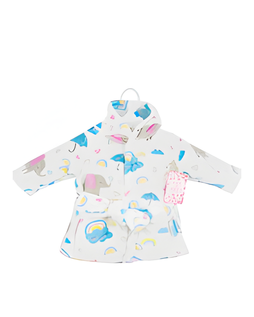 HOODED ROBE,0-9M ELEPHANTS