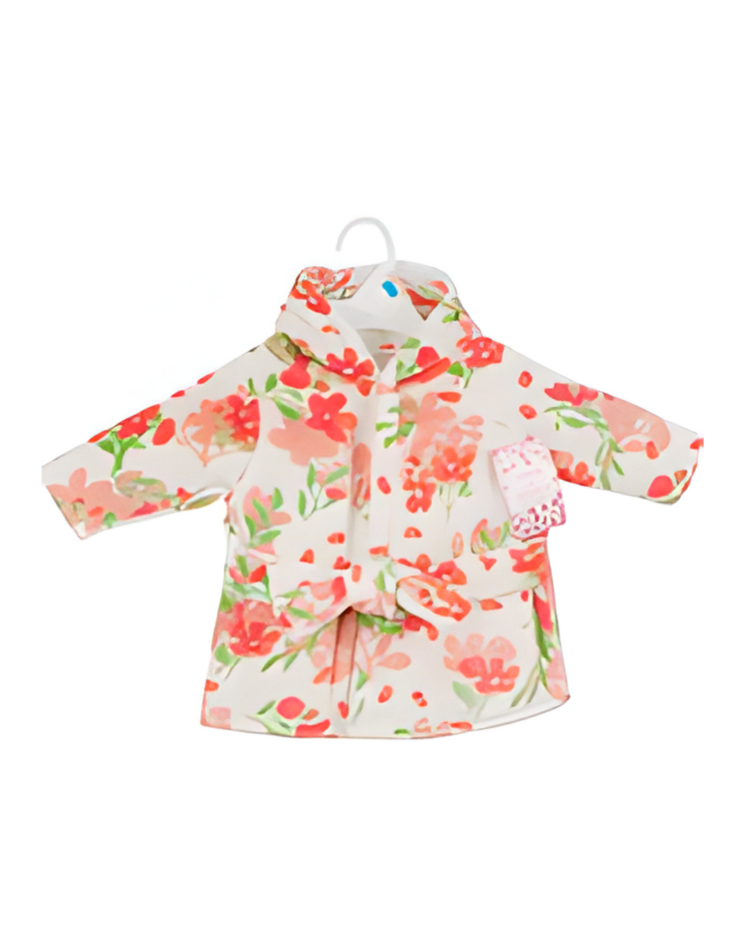 HOODED ROBE,0-9M ORANGE FLORAL