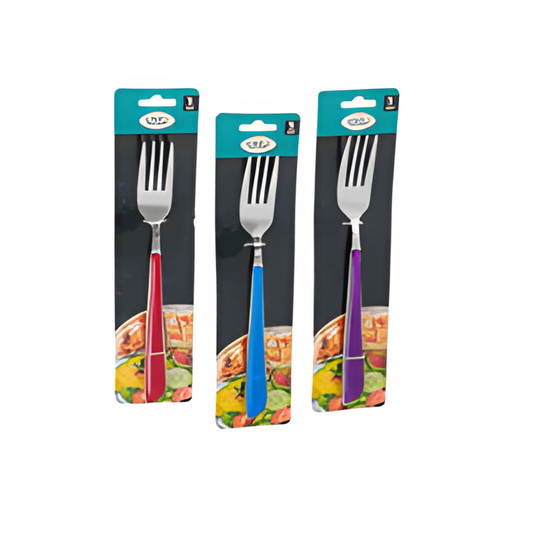 FORK,8"SILVER S.S.wCLR HNDL 3A