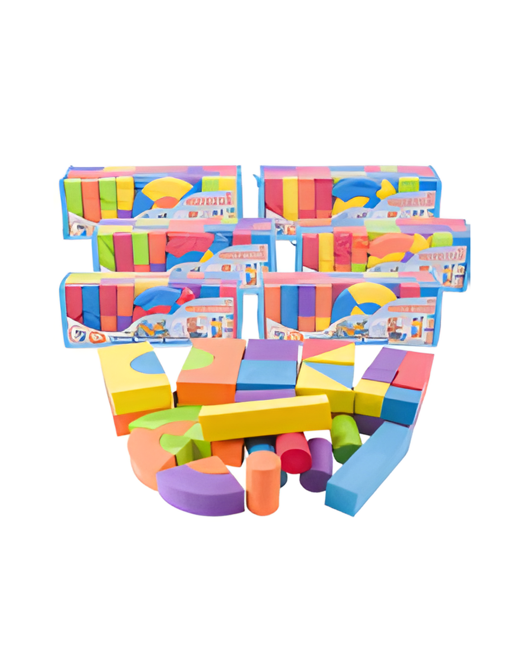 PUZZLE BLOCK,50pcs FOAM 6ASST